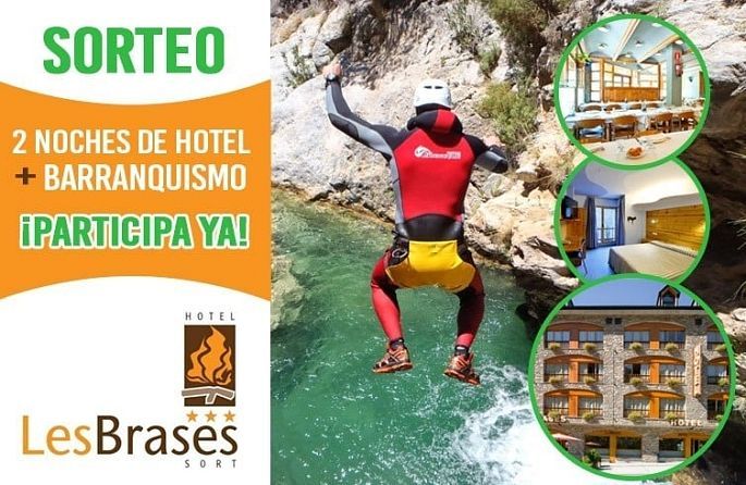 Un homme saute dans l'eau lors d'une tombola à l'hôtel Les Brases.