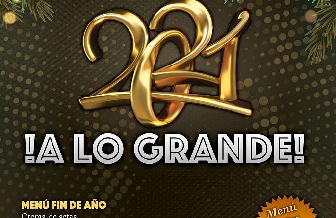 Une affiche pour un dîner de réveillon du Nouvel An à l'hôtel Les Brases